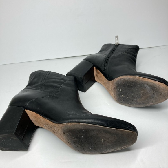 Via Spiga Black Leather Upper Ankle Boots Heeled 2.5" Size 8.5 Zip Closure - Picture 15 of 16